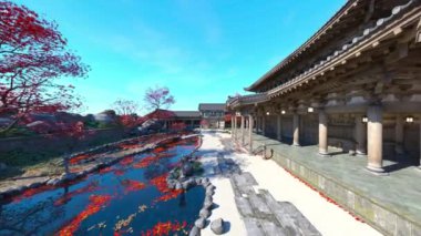 Japon tarzı malikanenin 3D görüntüsü