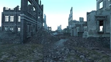 Şehrin harabelerinin 3D canlandırması