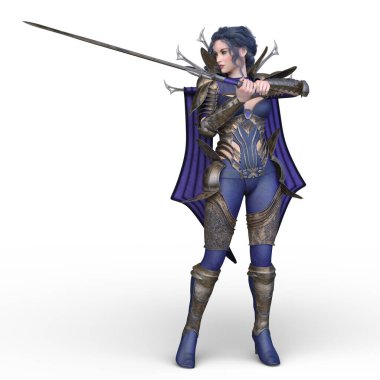 Dişi silahşörün 3 boyutlu tasviri