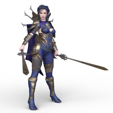 Dişi silahşörün 3 boyutlu tasviri