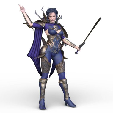 Dişi silahşörün 3 boyutlu tasviri