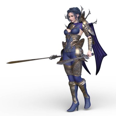 Dişi silahşörün 3 boyutlu tasviri