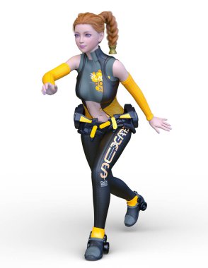 Kostümlü Kadın 'ın 3B canlandırması