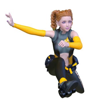 Kostümlü Kadın 'ın 3B canlandırması