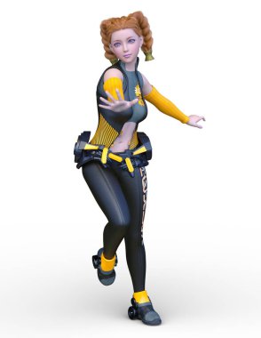 Kostümlü Kadın 'ın 3B canlandırması