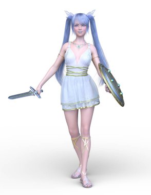 Kostümlü Kadın 'ın 3B canlandırması