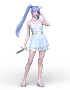 Kostümlü Kadın 'ın 3B canlandırması