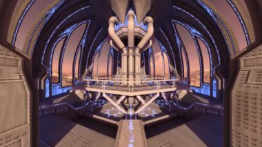 Uzay gemisinin içinde 3B görüntüleme