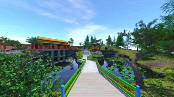 中国园林3D Cg渲染 — 图库视频影像