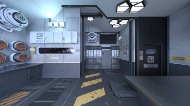 Uzay gemisinin içinde 3B görüntüleme