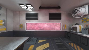 Uzay gemisinin içinde 3B görüntüleme