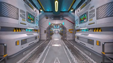 Uzay gemisinin içinde 3B görüntüleme