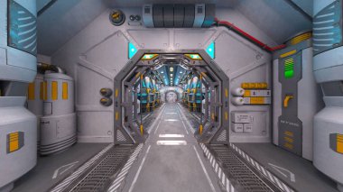 Uzay gemisinin içinde 3B görüntüleme