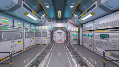 Uzay gemisinin içinde 3B görüntüleme