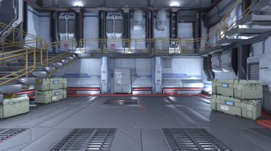 Uzay gemisinin içinde 3B görüntüleme