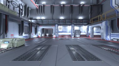 Uzay gemisinin içinde 3B görüntüleme