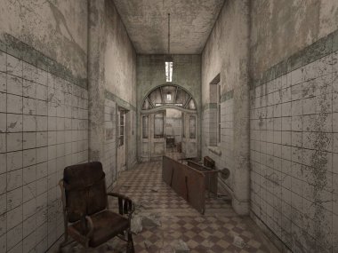 Terk edilmiş binanın 3B canlandırması