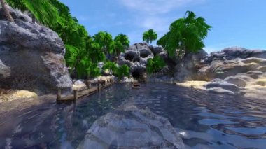 Issız adanın 3 boyutlu canlandırması