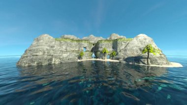 Issız adanın 3 boyutlu canlandırması