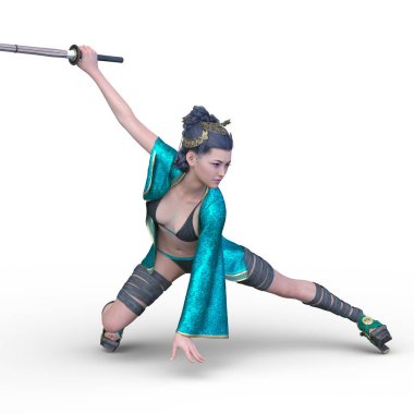 Dişi silahşörün 3 boyutlu tasviri