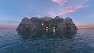 Deniz görünümünün 3B CG görüntülemesi