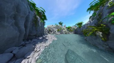 Riverside manzarasının 3B CG görüntülemesi