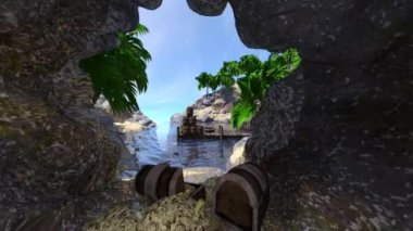 Issız adanın 3 boyutlu canlandırması