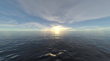 Deniz görünümünün 3B CG görüntülemesi