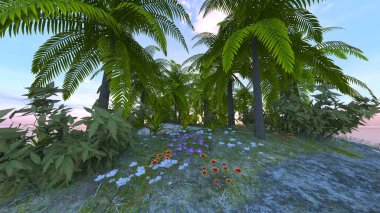 Issız adanın 3 boyutlu canlandırması