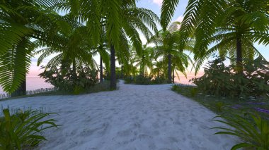 Issız adanın 3 boyutlu canlandırması