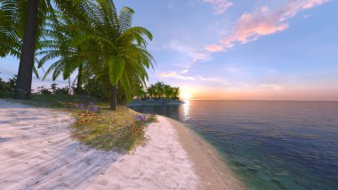 Issız adanın 3 boyutlu canlandırması