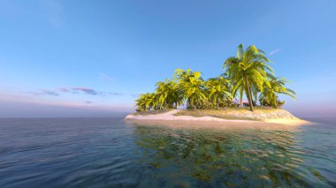 Issız adanın 3 boyutlu canlandırması