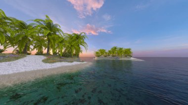 Issız adanın 3 boyutlu canlandırması