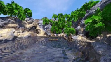 Issız adanın 3 boyutlu canlandırması