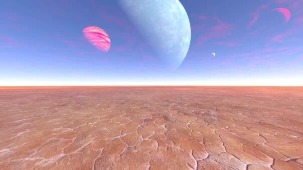 行星和地平线的3D Cg渲染 — 图库视频影像