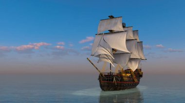 Yelkenli geminin 3D görüntülemesi