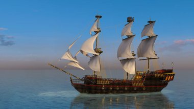 Yelkenli geminin 3D görüntülemesi