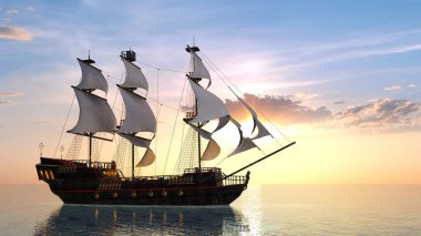 Yelkenli geminin 3D görüntülemesi