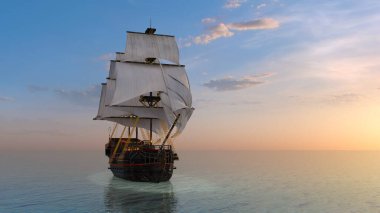 Yelkenli geminin 3D görüntülemesi