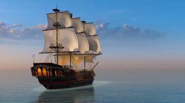 Yelkenli geminin 3D görüntülemesi