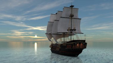 Yelkenli geminin 3D görüntülemesi