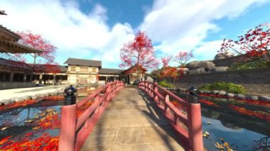 Japon tarzı malikanenin 3D görüntüsü