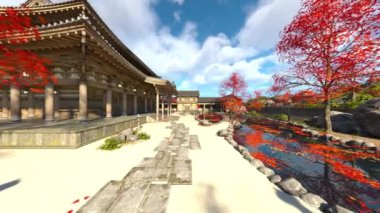 Japon tarzı malikanenin 3D görüntüsü