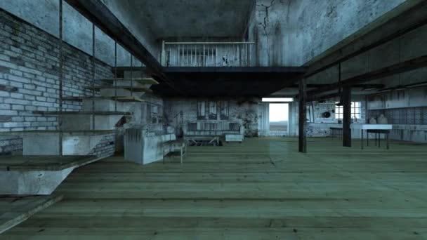 Renderização Edifício Abandonado — Vídeo de Stock