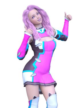 Kostümlü Kadın 'ın 3B canlandırması