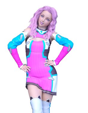 Kostümlü Kadın 'ın 3B canlandırması