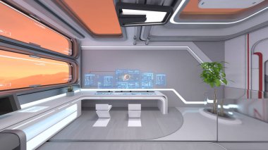 Uzay gemisinin içinde 3B görüntüleme