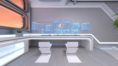 Uzay gemisinin içinde 3B görüntüleme