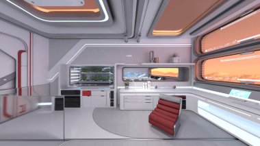 Uzay gemisinin içinde 3B görüntüleme