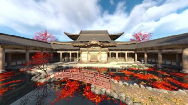 Japon tarzı malikanenin 3D görüntüsü